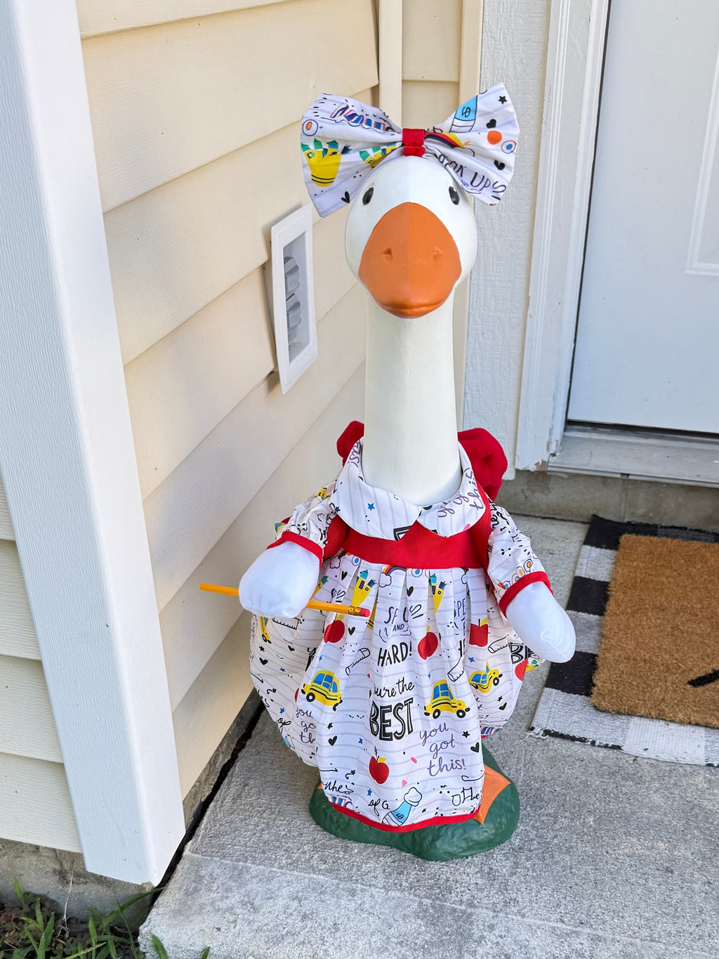 Back to School Goose Outfit with Backpack