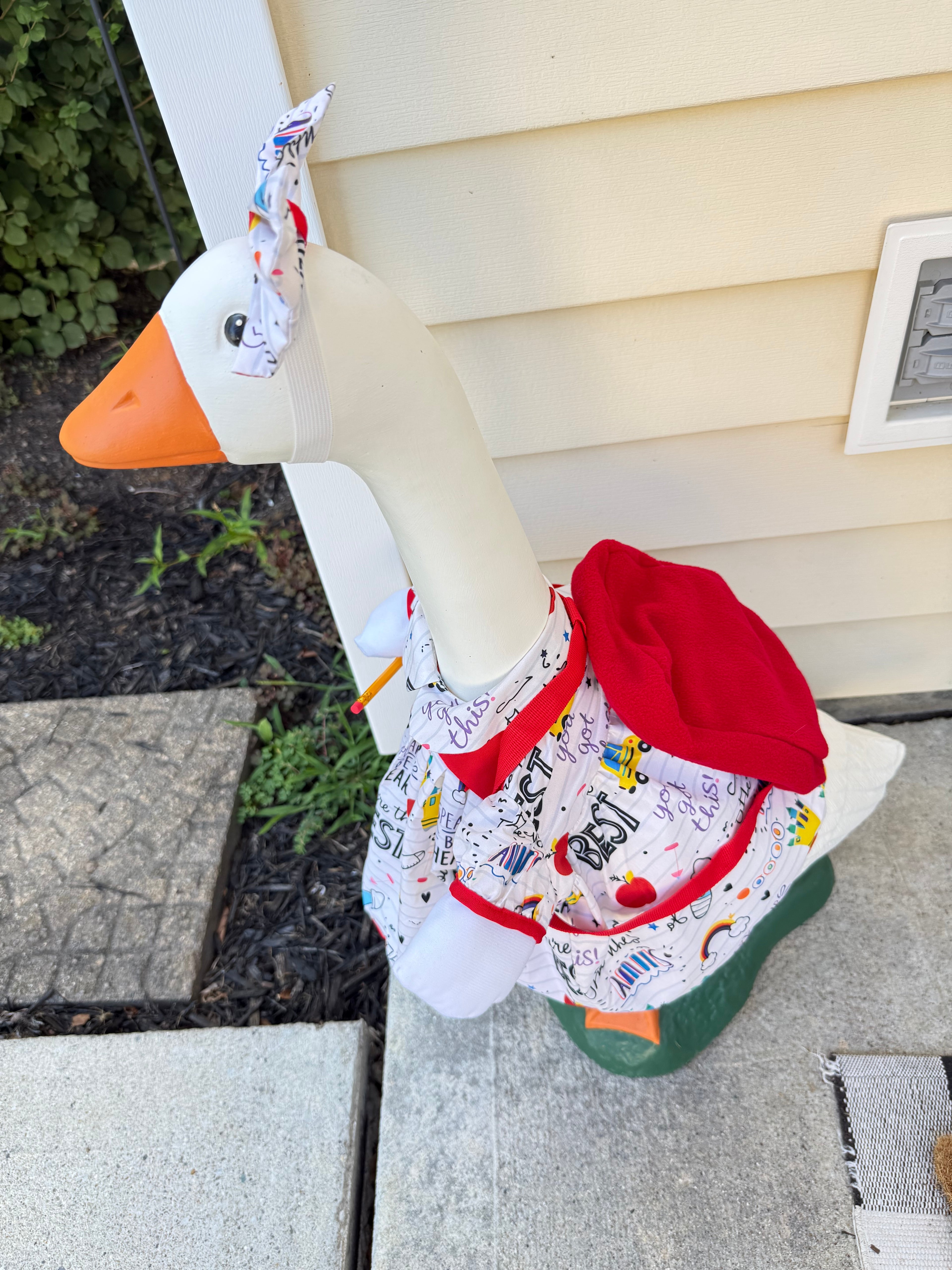 Back to School Goose Outfit with Backpack