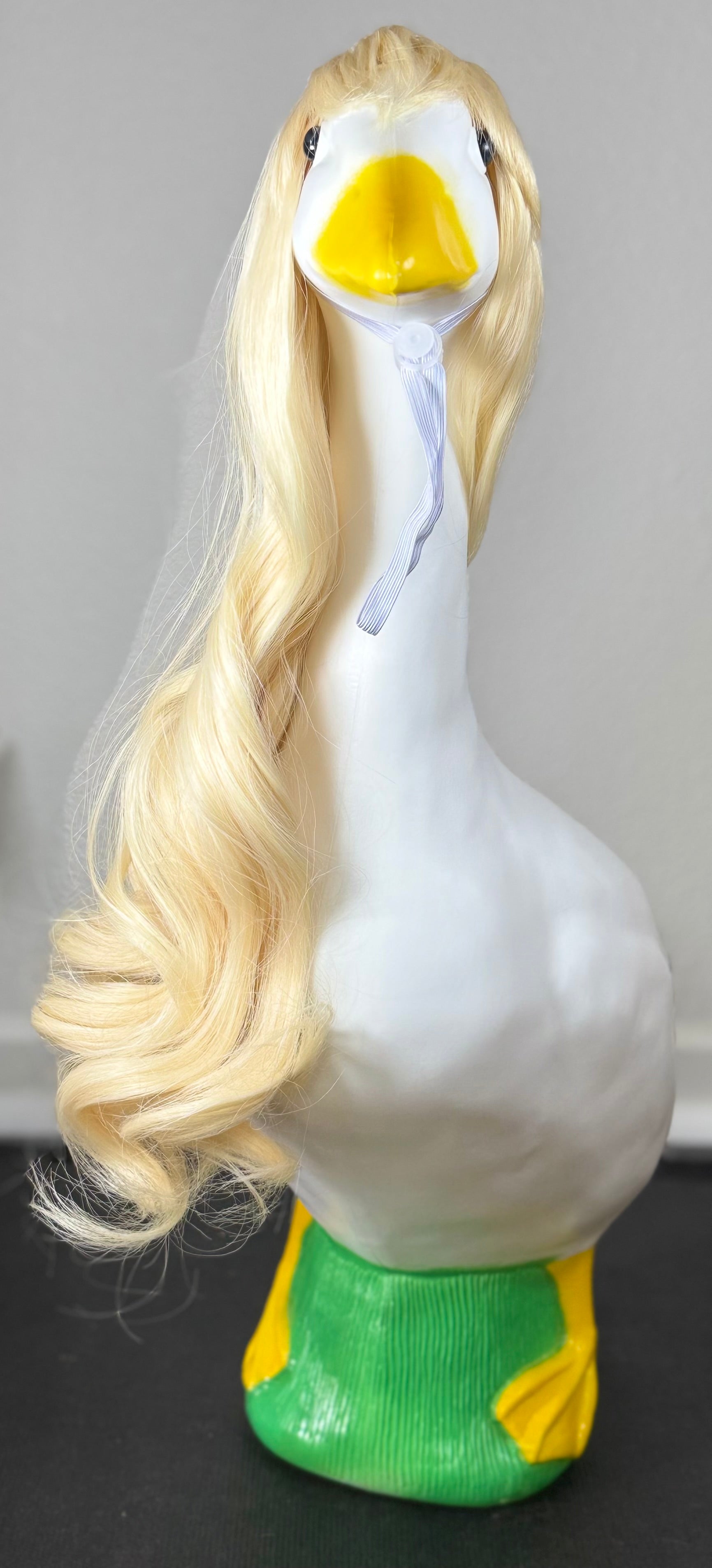 Blonde Porch Goose Wig – Long Wavy Hair for Porch Goose Decoration | Goose Accessories | Porch Decor Outfit