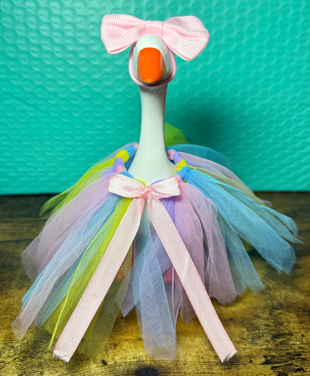 Tutu Desktop Goose Outfit Set – Bow & Tulle Skirt (7” Goose Bundle)