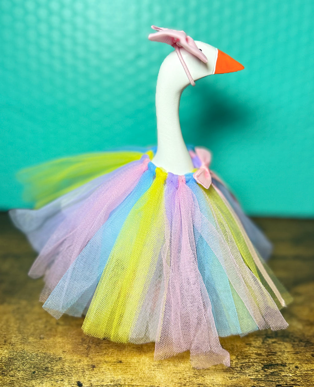Tutu Desktop Goose Outfit Set – Bow & Tulle Skirt (7” Goose Bundle)