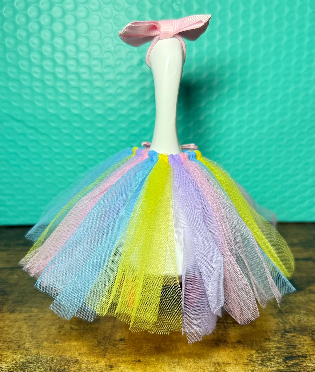 Tutu Desktop Goose Outfit Set – Bow & Tulle Skirt (7” Goose Bundle)