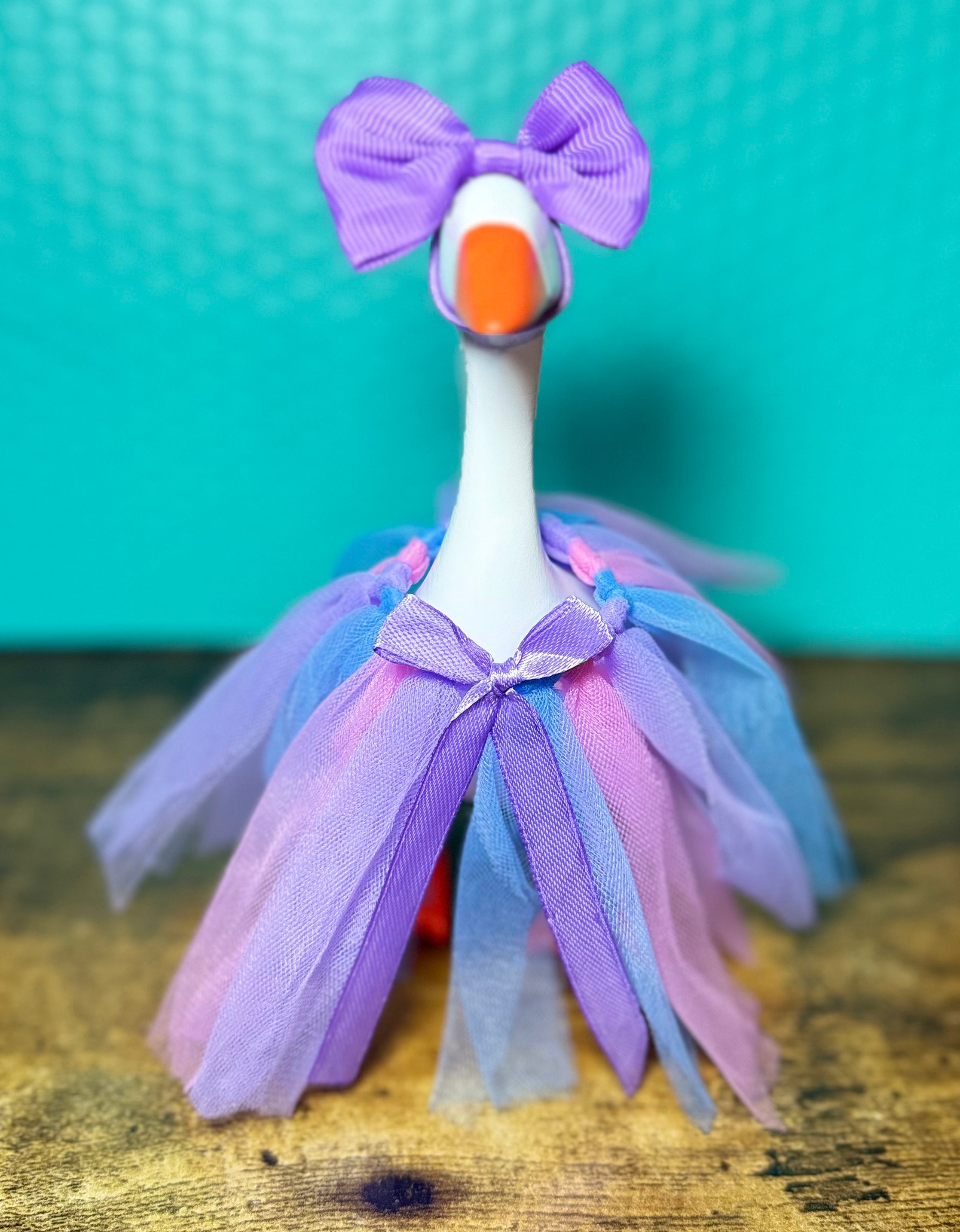 Tutu Desktop Goose Outfit Set – Bow & Tulle Skirt (7” Goose Bundle)