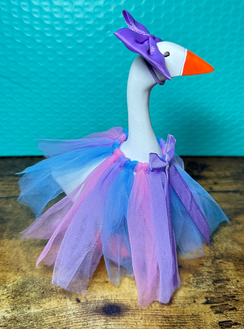 Tutu Desktop Goose Outfit Set – Bow & Tulle Skirt (7” Goose Bundle)