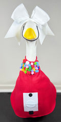 Gumball Cutie Goose Outfit – Pom Pom Statement Collar & Red Dress Set