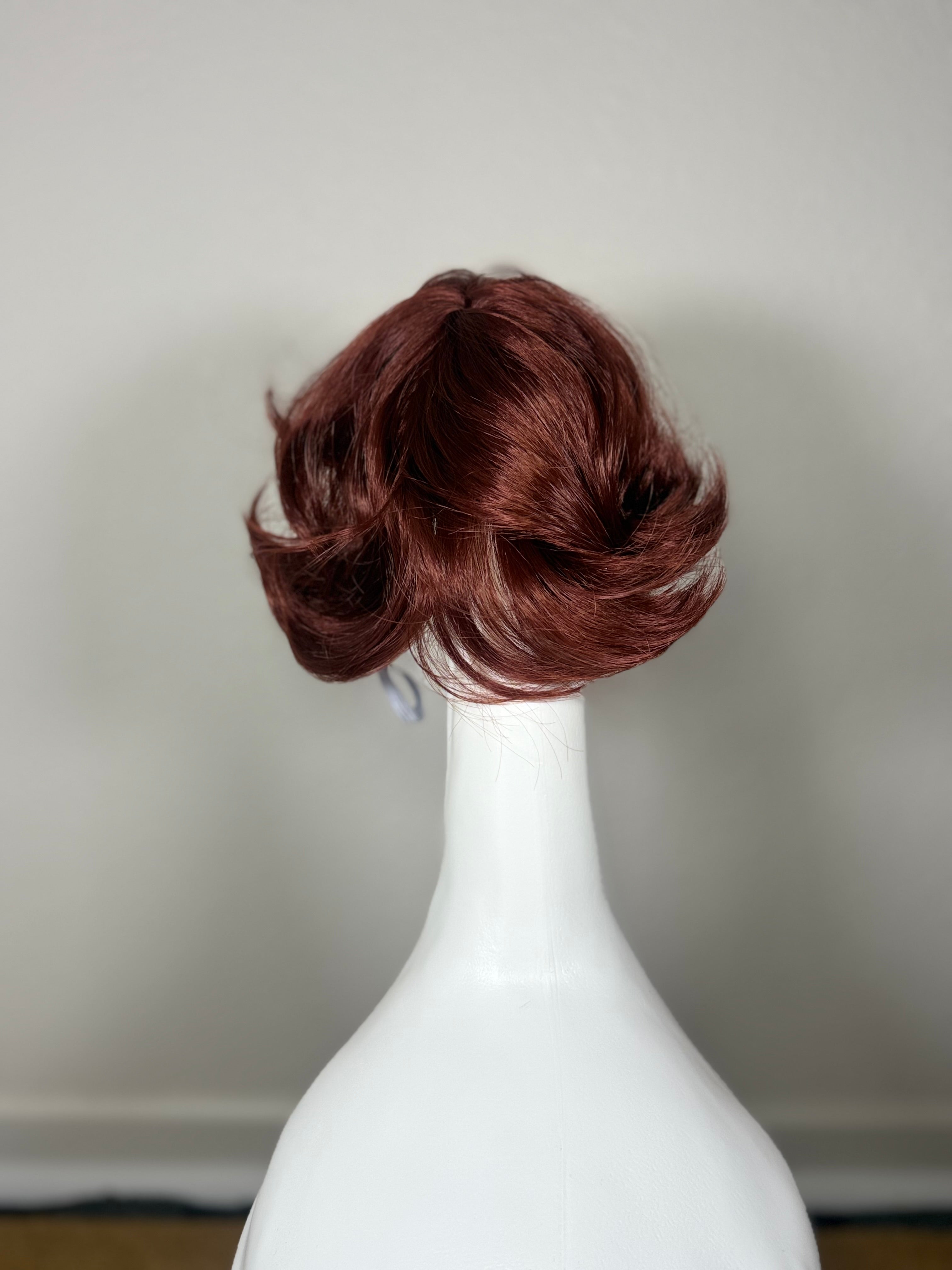 Short Auburn Brown Curly Wig for Porch Goose | Vintage Bob Style Goose Wig | Porch Goose Accessories