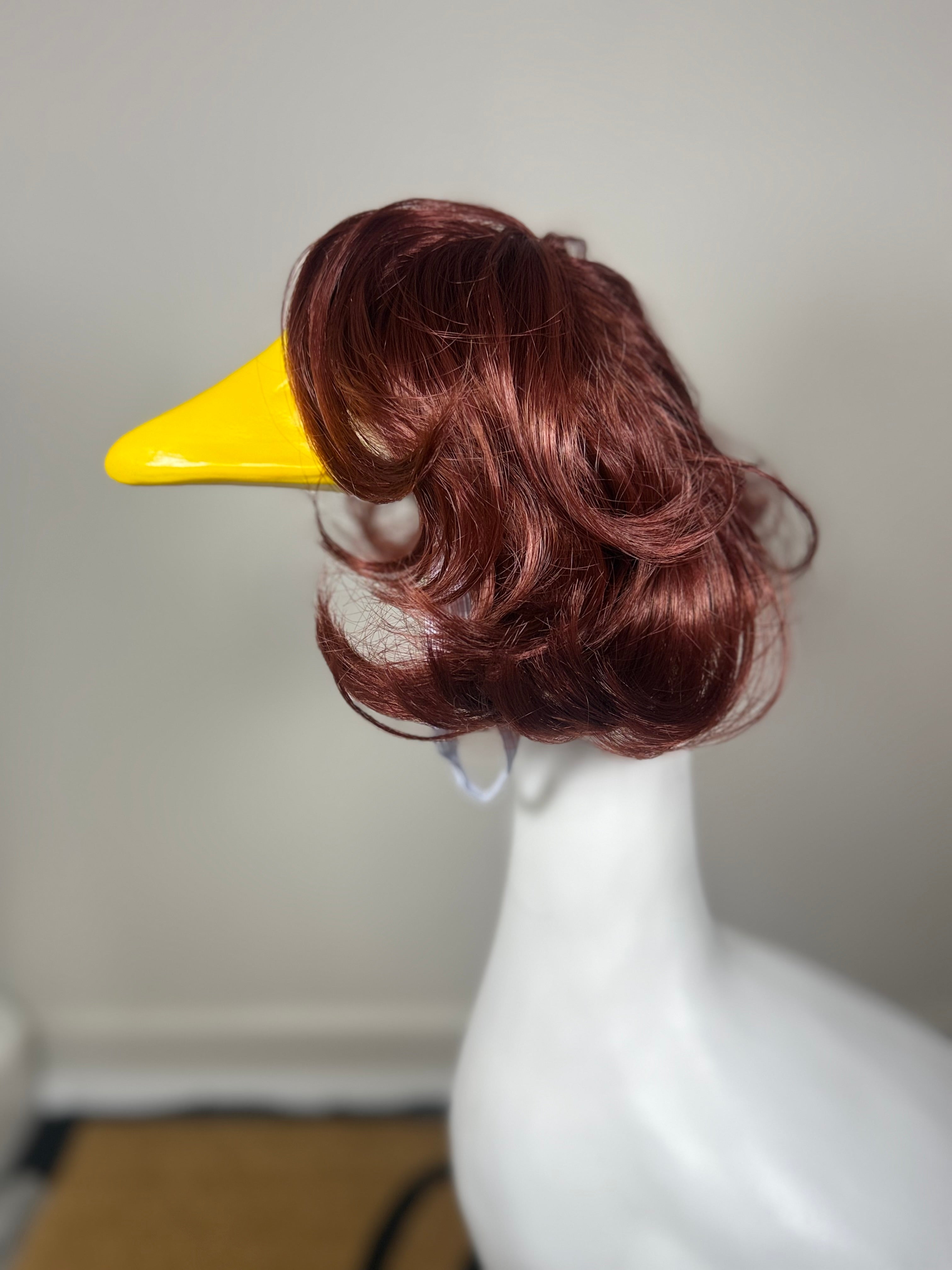 Short Auburn Brown Curly Wig for Porch Goose | Vintage Bob Style Goose Wig | Porch Goose Accessories