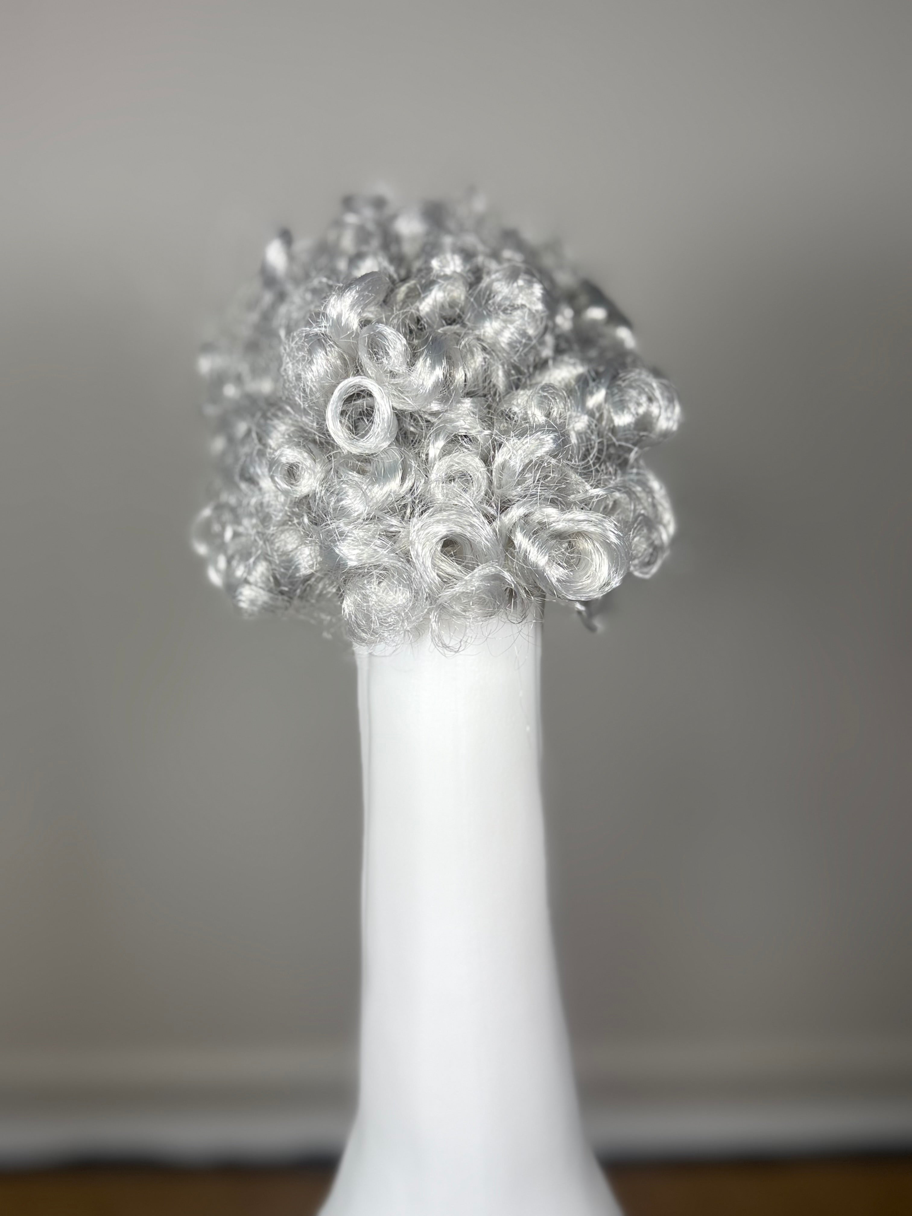 Curly Silver Goose Wig – Vintage Glam Porch Goose Hair Accessory | Fits Standard Porch Geese