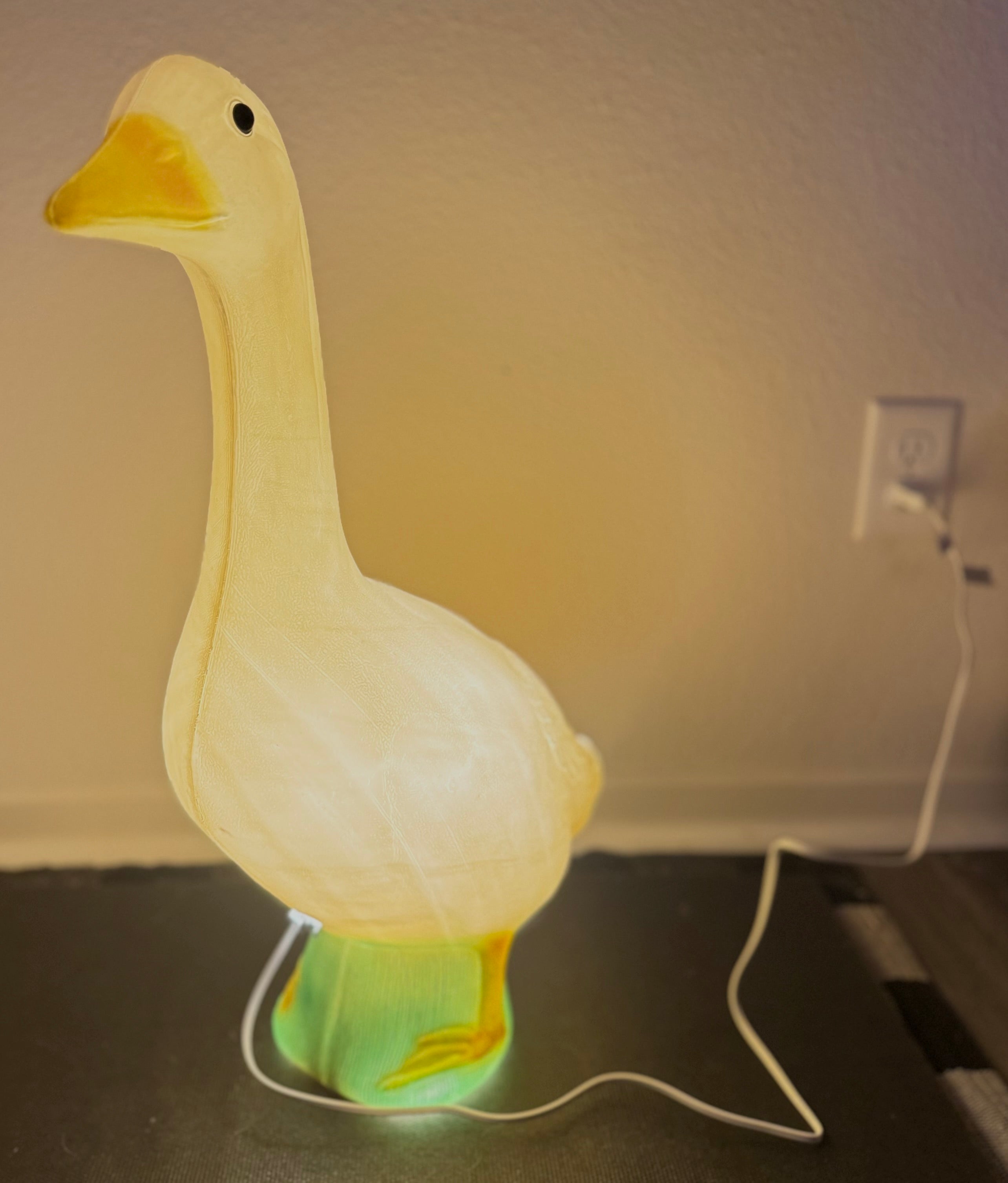 Light-Up Porch Goose Statue – 23” Glow Goose Base for Outfits & Accessories