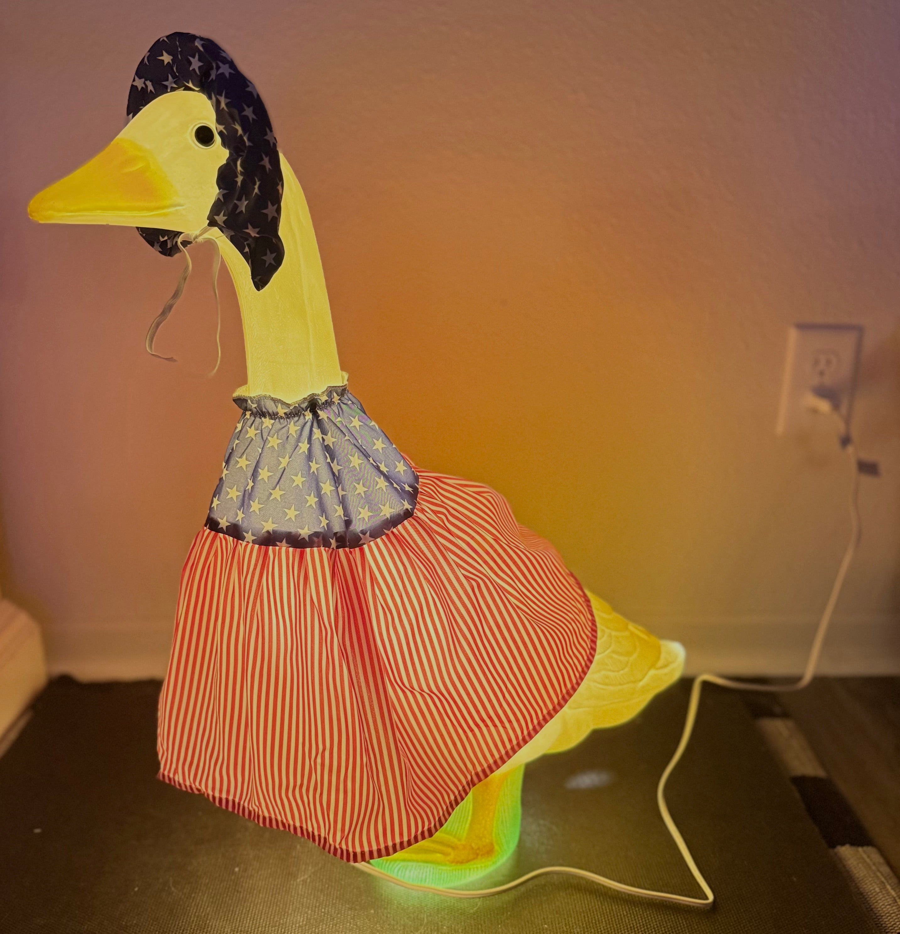 Light-Up Porch Goose Statue – 23” Glow Goose Base for Outfits & Accessories