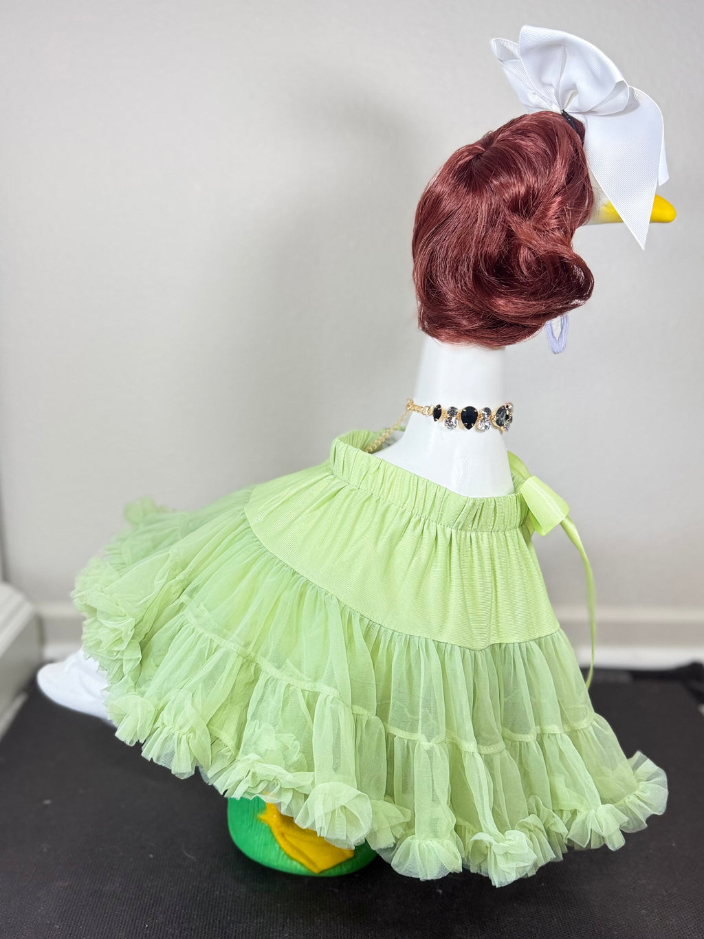 Signature Tutu Goose Outfit Set – Bow + Gem Necklace (Blush Pink, Mint Green, or Ruby Red)