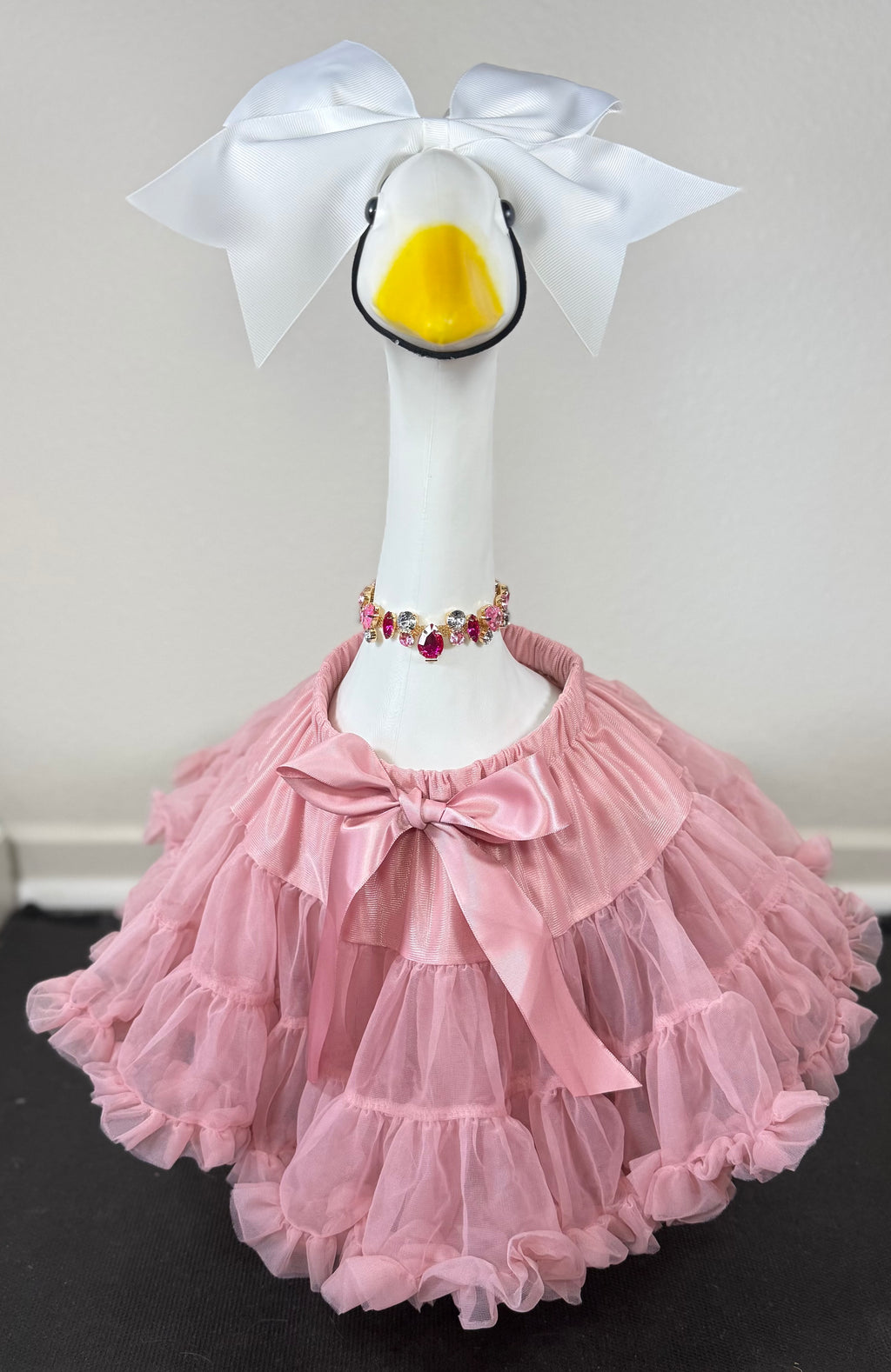 Signature Tutu Goose Outfit Set – Bow + Gem Necklace (Blush Pink, Mint Green, or Ruby Red)