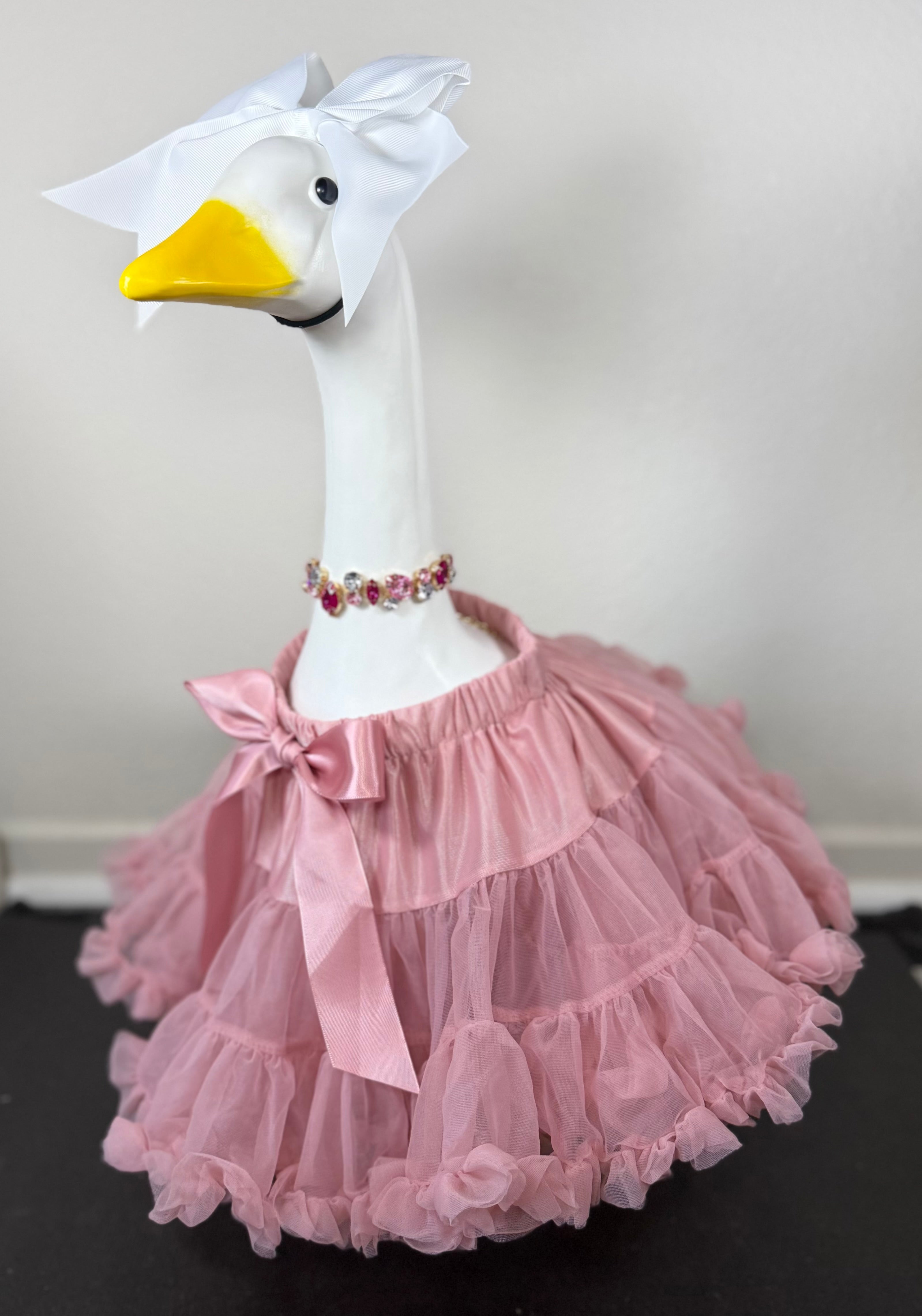 Signature Tutu Goose Outfit Set – Bow + Gem Necklace (Blush Pink, Mint Green, or Ruby Red)