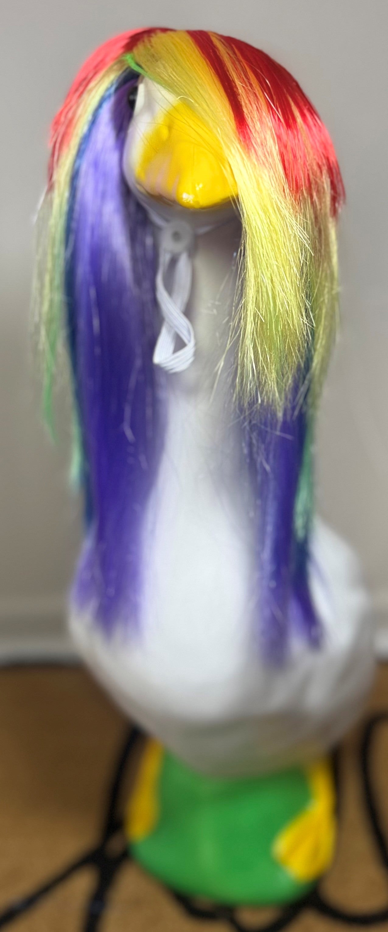 Rainbow Goose Wig 🌈 -Long Wig for Porch Geese