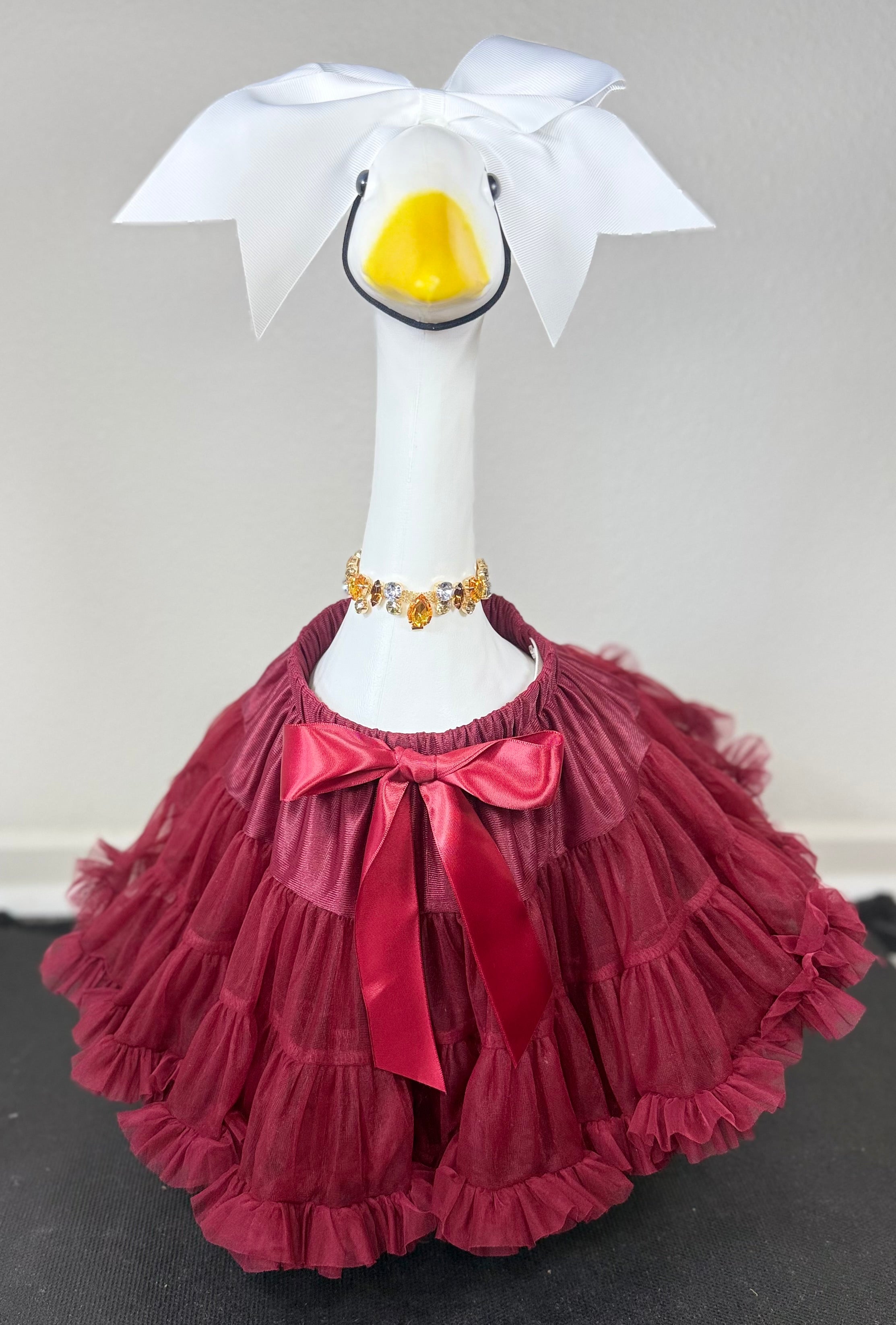 Signature Tutu Goose Outfit Set – Bow + Gem Necklace (Blush Pink, Mint Green, or Ruby Red)