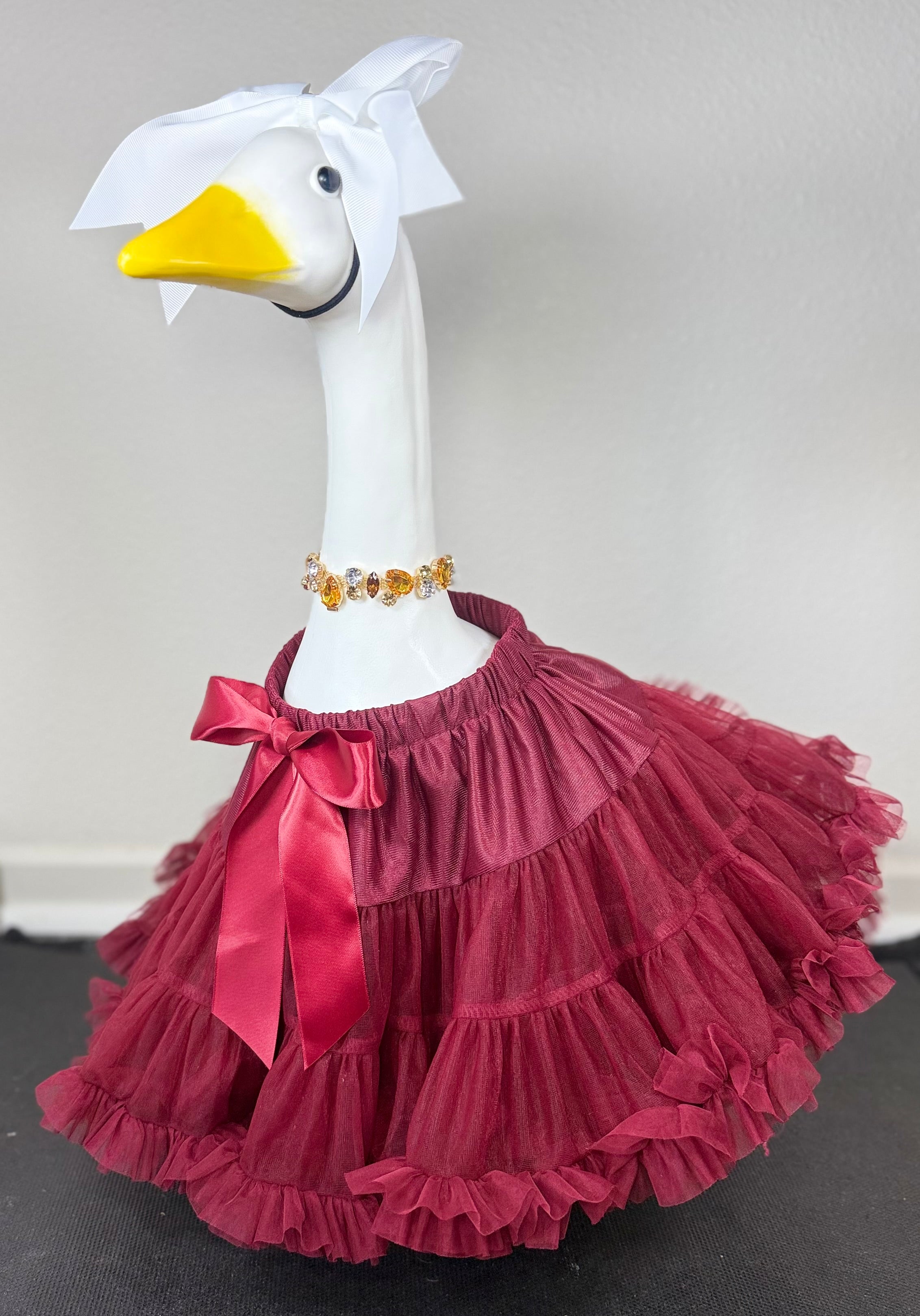 Signature Tutu Goose Outfit Set – Bow + Gem Necklace (Blush Pink, Mint Green, or Ruby Red)