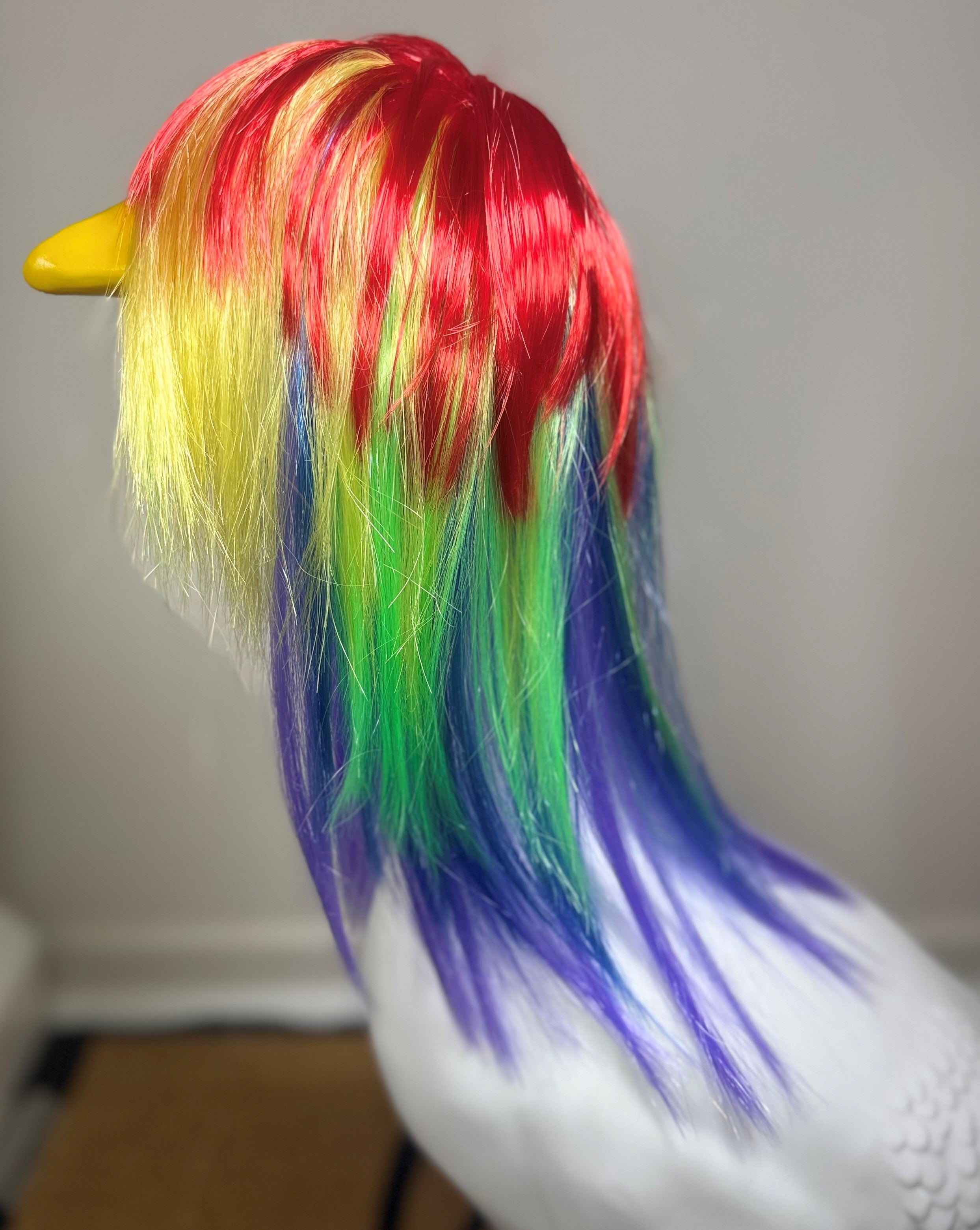 Rainbow Goose Wig 🌈 -Long Wig for Porch Geese