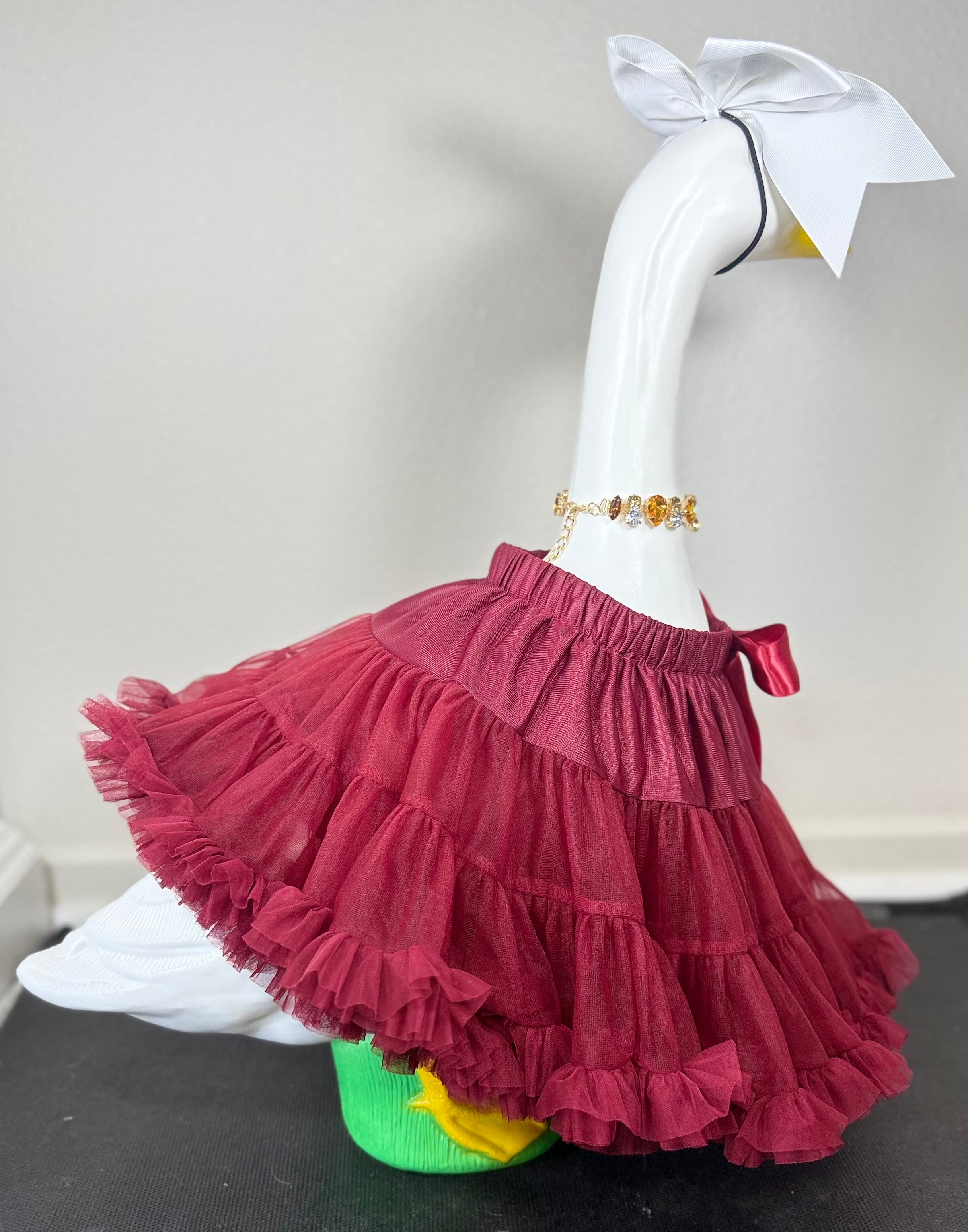 Signature Tutu Goose Outfit Set – Bow + Gem Necklace (Blush Pink, Mint Green, or Ruby Red)