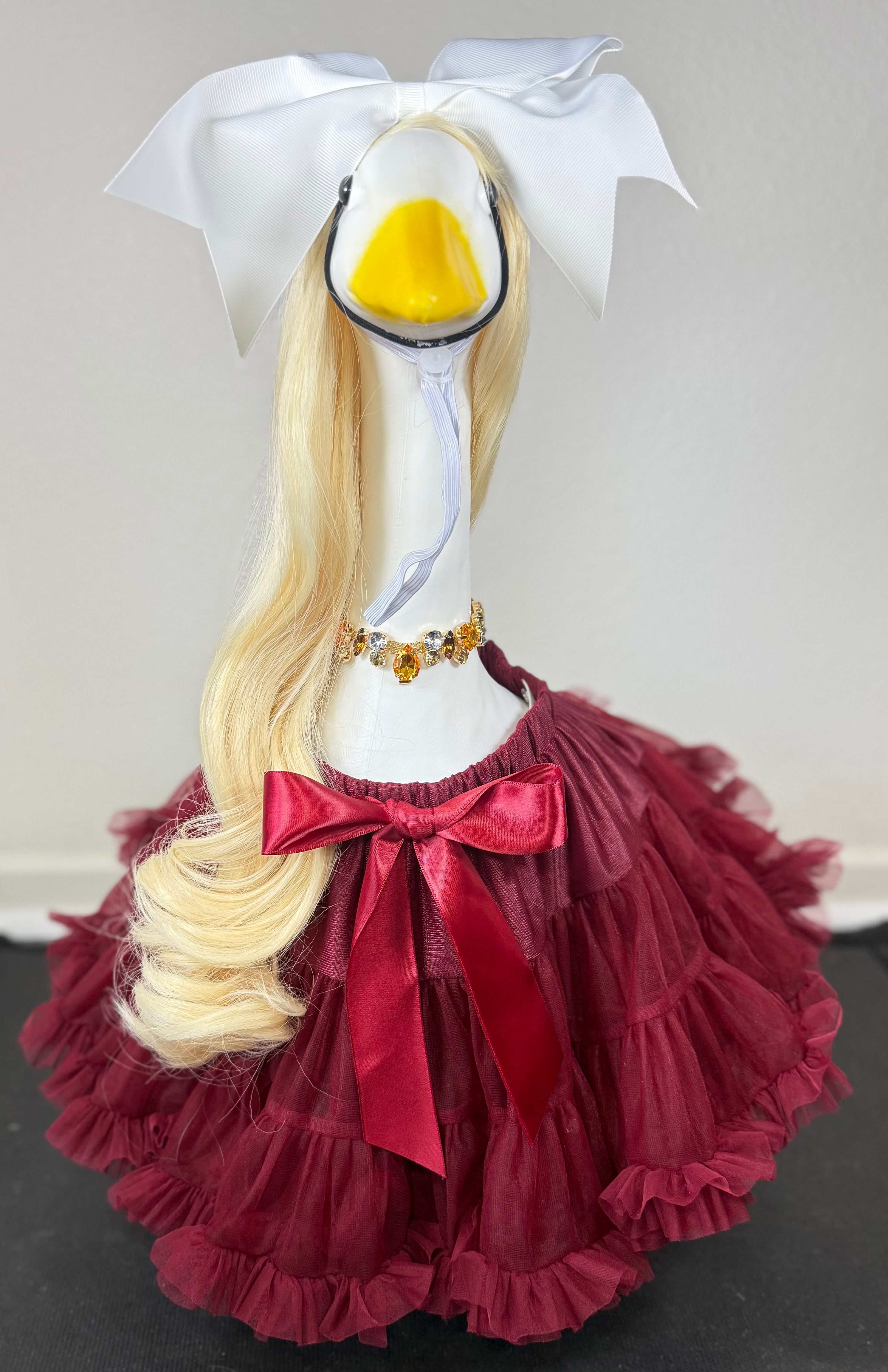 Signature Tutu Goose Outfit Set – Bow + Gem Necklace (Blush Pink, Mint Green, or Ruby Red)